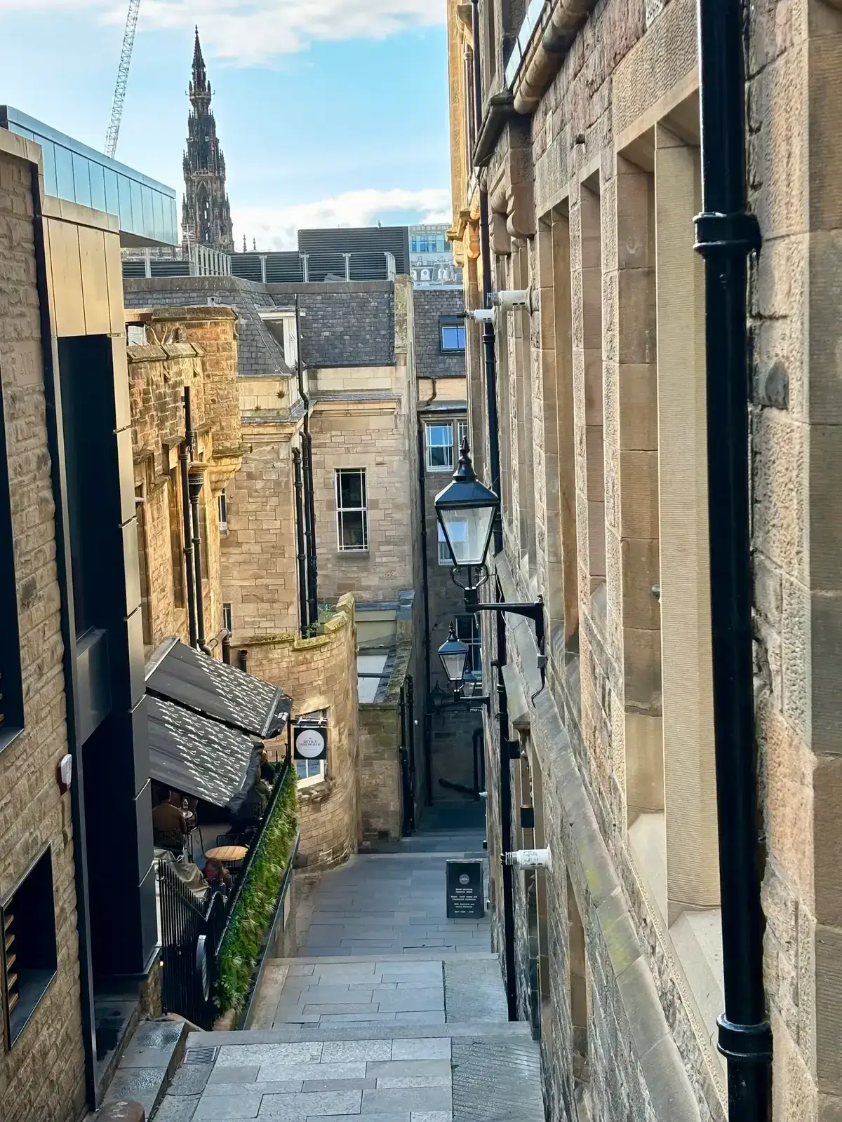 Advocate's Close, a steep stepped close off the Royal Mile walked on Edinburgh ghost tours, Scotland